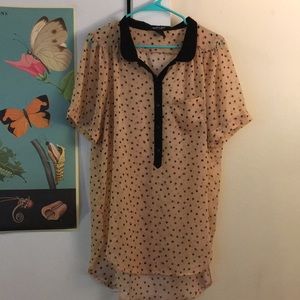 Sheer polka dot blouse